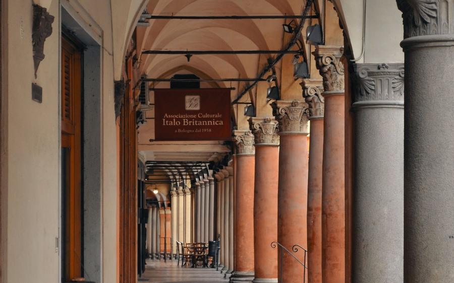 Bologna: the porticoes, miles of covered walkways, partly a UNESCO World Heritage Site.