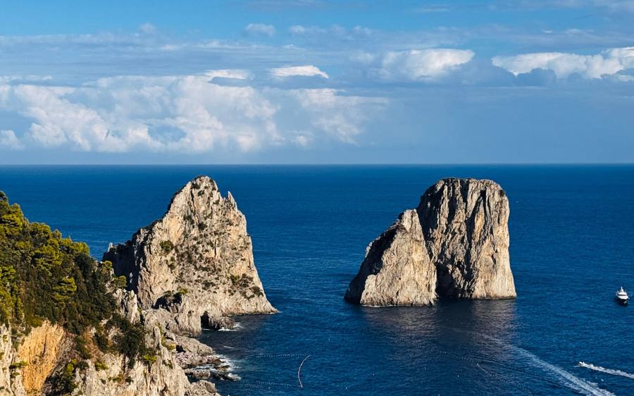Capri: the Faraglioni rocks from above.