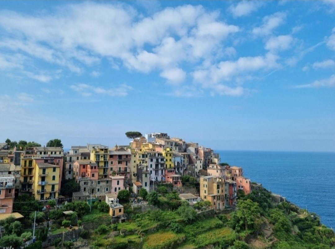 Corniglia on its cliff above the sea