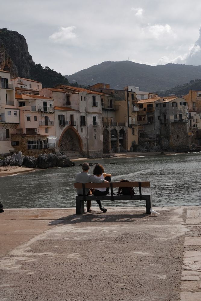 The beach and old town of Cefalù