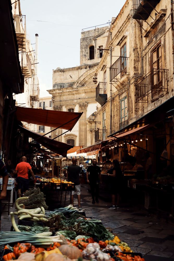 A market in Palermo’s old town