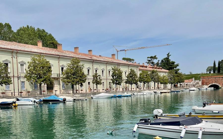 Peschiera del Garda: the canal and the walls of the Venetian fortress, part of a UNESCO World Heritage Site.