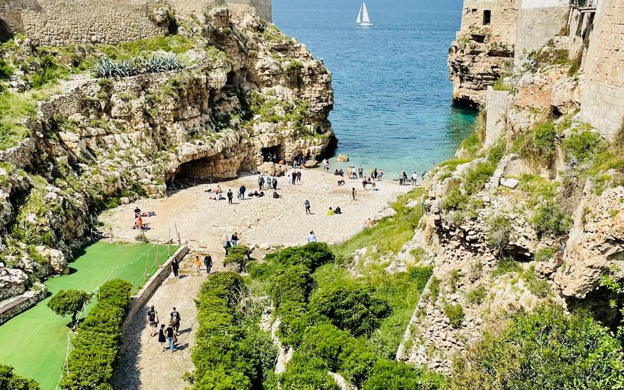 Polignano a Mare: the Lama Monachile cove from above.