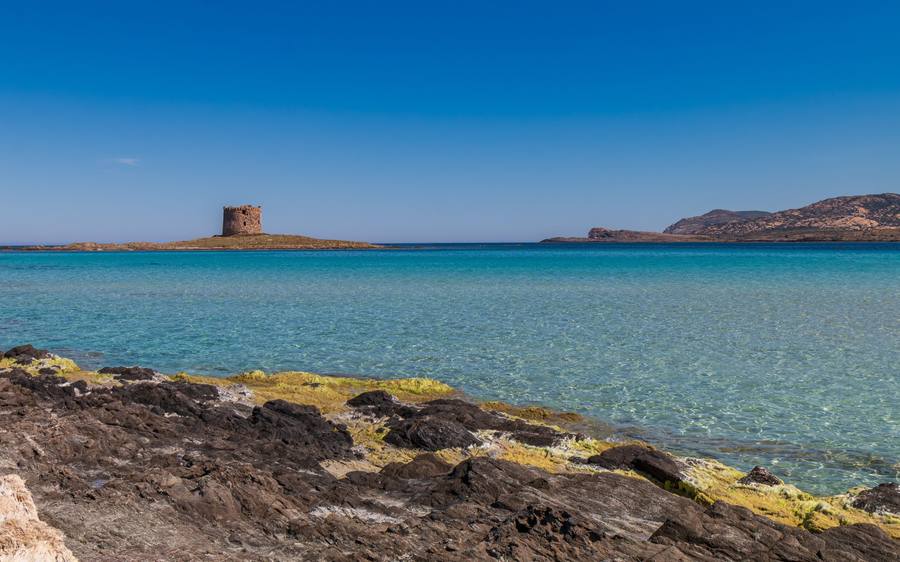 Porto Torres: the La Pelosa tower and turquoise water, about 40 minutes away.