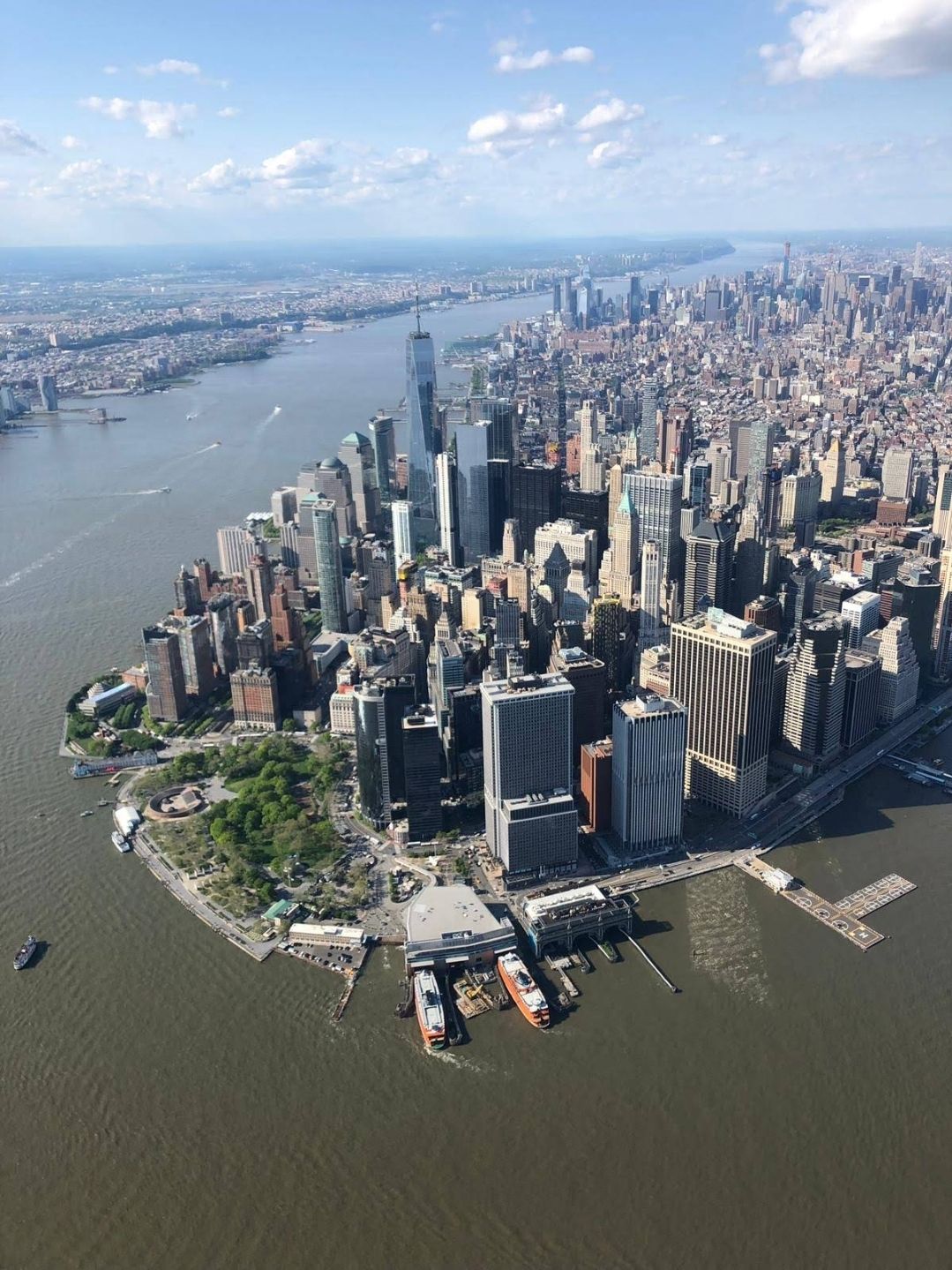 Lower Manhattan seen from a helicopter